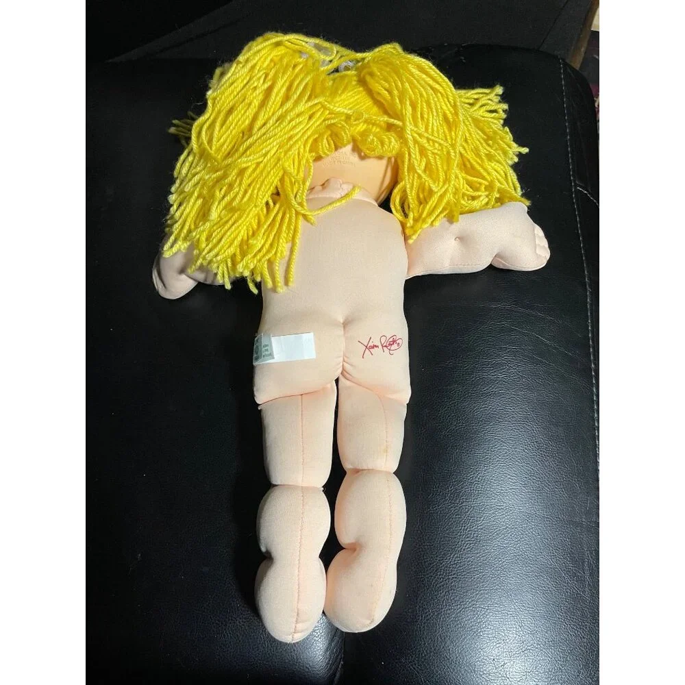 Cabbage Patch Kids Yellow Yarn Hair Doll In Pink & Gold Polka Dot Dress 2015